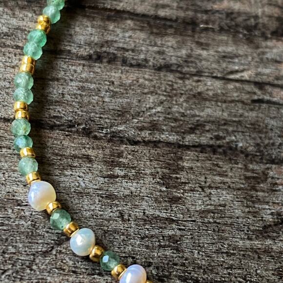 NEW Green Aventurine & Pearl Bracelet - Picture 8 of 15